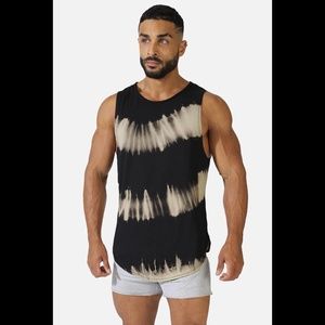 Jed North Luxe Flex Training Muscle Tee Black Tie Dye Small NEW